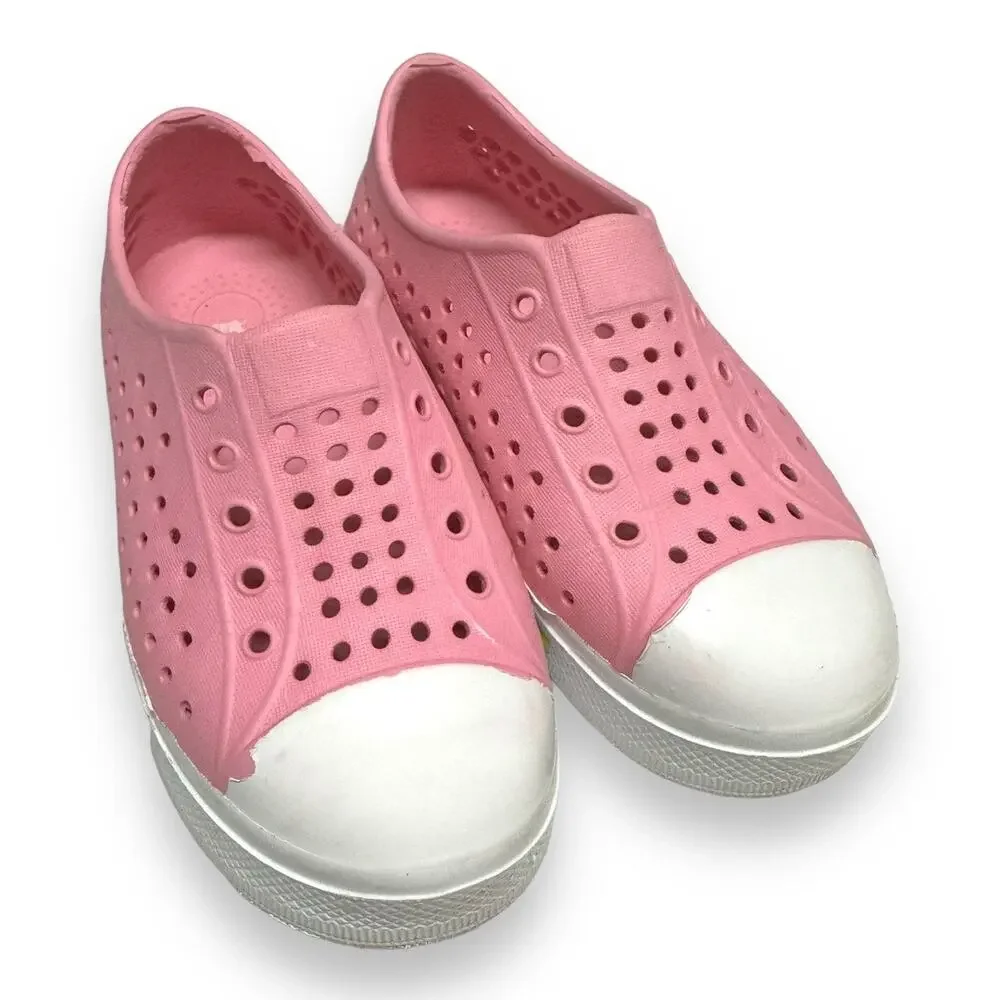 5/$65 Crewcuts Girls Shoes Sz 10 Pink Closed Toe Water Shoes White Washable